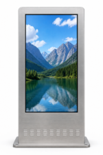 75 Inch Stainless Steel Outdoor Interactive Double Sided LCD Kiosk with 2500 Nits